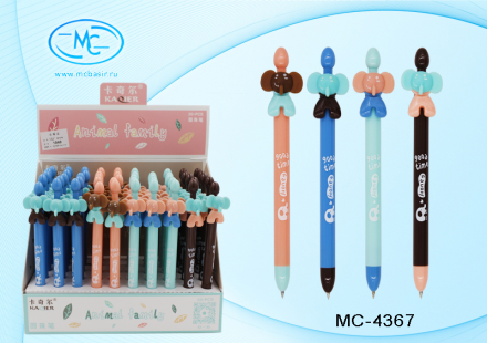 Ручка шариковая автоматич. "Слоник"; цв.корпус с рисунком, ассорти, синяя, 0,5 mm.