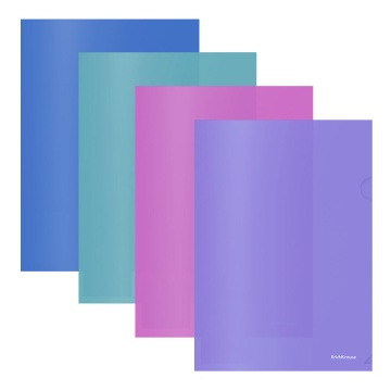 Папка уголок А4 Diamond Vivid, полупрозр., ассорти