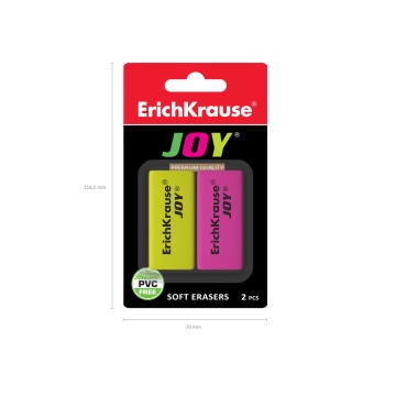 Набор из 2 ластиков ErichKrause JOY (в блистере)