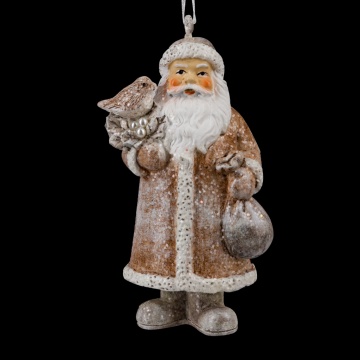 Украшение ErichKrause Decor Дед Мороз с птичкой 8см