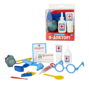 Игровой набор доктора "Я-доктор" 11 предметов, визитка, рецепты (в блистерной коробке)