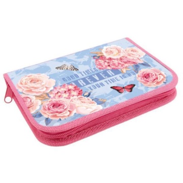 Пенал 1 отд. (190*130*27) молния, лам.картон "Пионовые розы"