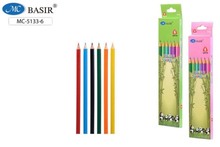 Карандаши цветные  "СЕМЕЙКА ПАНД"; деревянные, 6 цв.