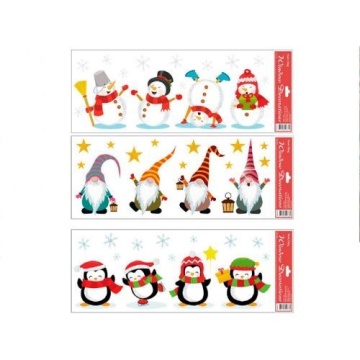 Витражная наклейка 22*60см "Новогодние" цветные, глиттер, ассорти дизайнов