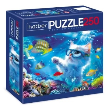 Пазлы  250 элементов  280*400мм.  "Котик на релаксе" Premium