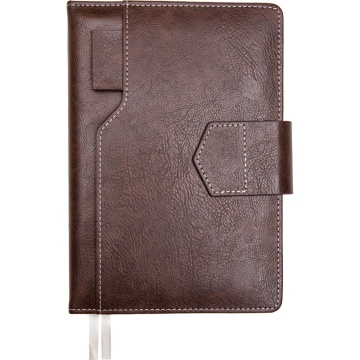Ежедневник недат. А5 deVENTE Prestige 272 стр.,т.-коричневый,тв.обл.,кожзам, карман,магн.створка