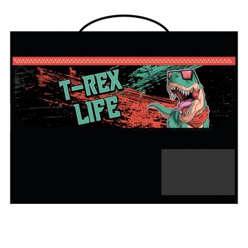 Папка д/труда А4 (325*240*40) 1отд. с ручками, ткань, липучка "T-Rex"