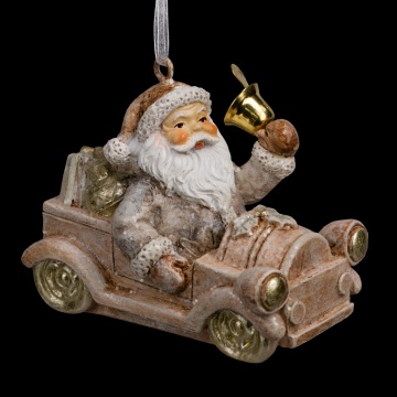 Украшение ErichKrause Decor Дед Мороз на машине 7см