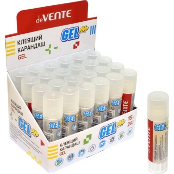 Клей карандаш deVENTE. Gel"15 гр. PVP основа, гелевый кристально-прозрачный