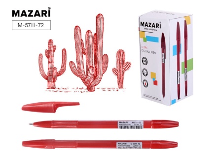 Ручка шар. MAZARI "Ultra" красная, масл.осн., 1,0мм*
