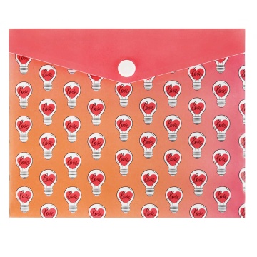 Конверт на кнопке  с рисунком А6 (170*140мм) Лампочки