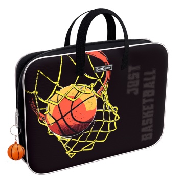 Папка текстильная на молнии ErichKrause с ручками Basketball, A4+