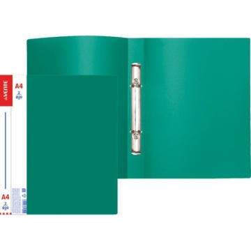 Папка 2 кольца 25 мм 0,6 мм пластик А4  Daily зелёная