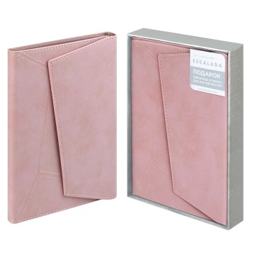 Ежедневник недат. А5 120л. кожзам, тв.пер. "Спилок делавэ розовый" клапан, зеркало, пилка, ляссе