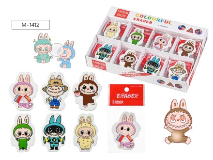 Ластик фигурный ЗУБАСТИК (Лабубу), 6 дизайнов ассорти