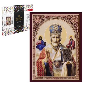 Мозаика алмазная по номерам на холсте 30*30см "Святой Николай" с подрамником