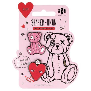 Набор значков-пинов 2шт. "Розовый микс" 30*25см, 31*25см