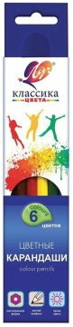 Карандаши цвет.  6цв "Классика" шестигр (деревянные)