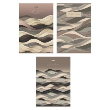 Тетрадь А4  96л ЛИН. скоба Hatber "Кофейный муар" мат.лам., тисн., 3диз.в блоке