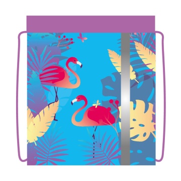 Мешок для обуви 1 отд, 460*360, светоотр. "Яркий фламинго" сетка д/вентиляции