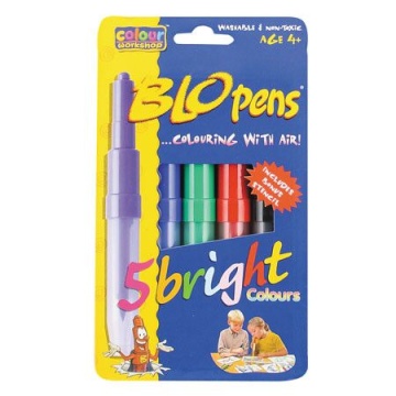 Фломастеры воздушные  5цв "Centropen Bright " с трафаретом