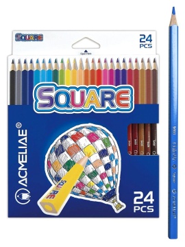Карандаши цвет. 24цв  ACMELIAE квадратные