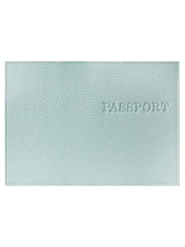 Обложка для паспорта натуральная кожа "PASSPORT", мята