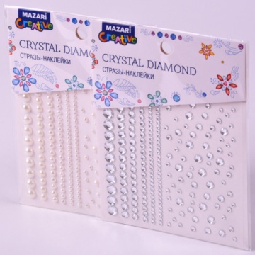 Стразы клеевые "Ассорти" акриловые, 12*16см, 2 диз.