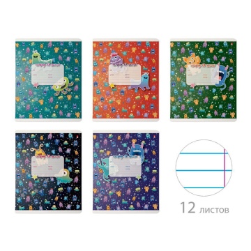 Тетрадь А5 12л лин. Альт "Монстрики"