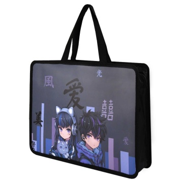 Папка А4 (340*250*95) с ручками, молния, пластик "Кибер аниме"