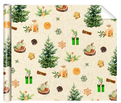 Бумага упаковочная 70*100см "Ретро"