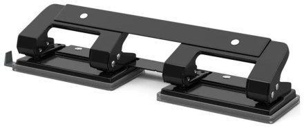 Дырокол на 4 отверстия ErichKrause Quadro Classic до 10 листов, черный (в коробке по 1 шт.)