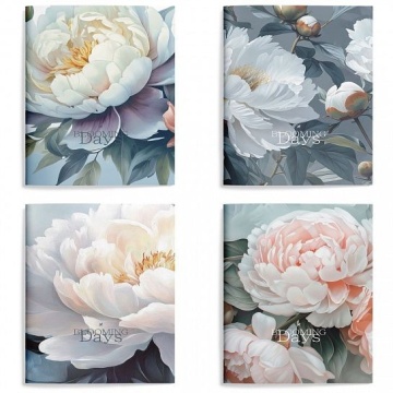 Книжка зап. А6 98х140 мм 32 л. кл. LOREX FLOWER VIEW мягк. обл. дизайн, soft touch, двойная обложка запечатка форзаца