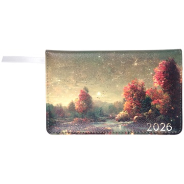 Планинг дат. 2026г, 155*95мм 64л., кожзам, Nature коричневый, ляссе