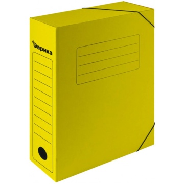 Архивная папка на резинках 75 мм желтая (на 700 листов А4)