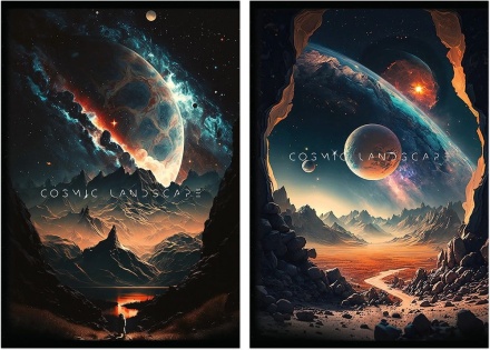 Тетрадь А4 48л кл. скоба Полином "Cosmic Landscape" софт-тач, 4 дизайна