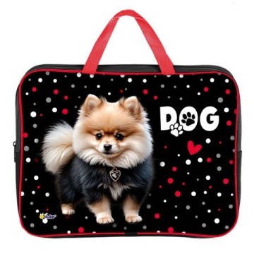 Папка для тетрадей А4 с ручками. Текстиль. СТИЛЬНЫЙ ШПИЦ. 350х265x80мм