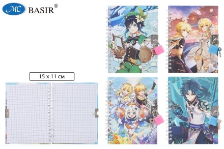 Блокнот детский + замочек. А6. 48 л."Аниме" (МС-6930)