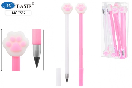 Вечный карандаш: "ЛАПКИ"; яркий, цветной  корпус .ассорти., прорезиненный наконечник.