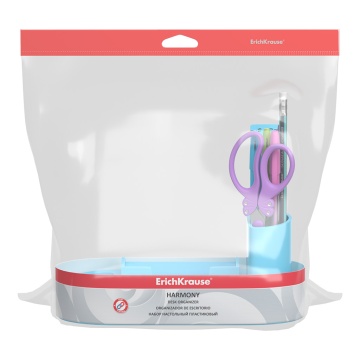 Набор настольный пластиковый ErichKrause Harmony, Pastel, голубой