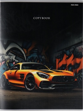 Тетрадь А4 96л кл. скоба Проф-Пресс "Автомобиль и граффити" тисн.холст, белизна 100% (203*273мм)*