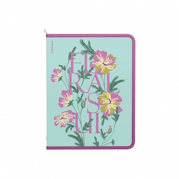Папка д/тетрад. А4 (330*251*30) молния вокруг, пластик "Floral Soul "