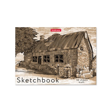 Альбом для эскизов на клею ErichKrause Etude, А5, 40 листов, крафт-бумага