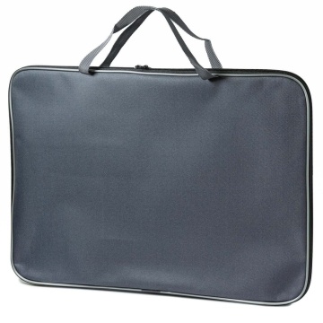 Папка А3 (475*340*20) с ручками, молния, ткань "Серая"