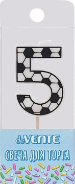 Свеча-цифра "5" Футболист, 5см
