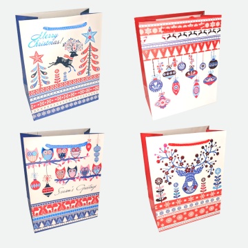 Пакет подар. бум. новогодн. 31*42*12 см 210 гр/м2 "Скандинавский" микс дизайнов