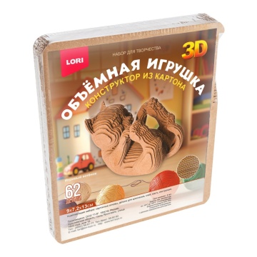 Конструктор 3D из картона "Игривый котёнок" 62 дет.