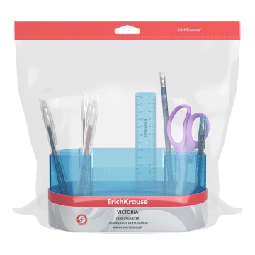 Набор настольный пластиковый ErichKrause Виктория, Блёстки, голубой