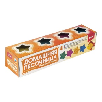 Кинетический песок 4 цв. по 140гр + формочка