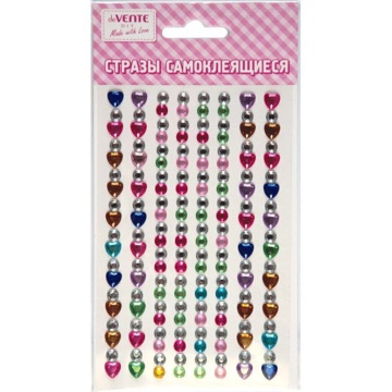 Стразы клеевые "Hearts and diamonds" " 9,5*15см, ассорти